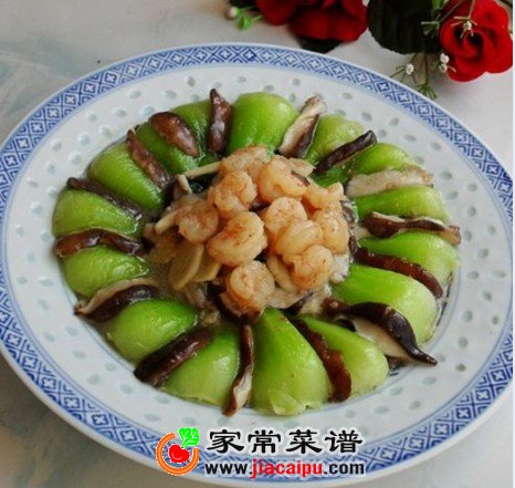 香菇油菜炒虾仁