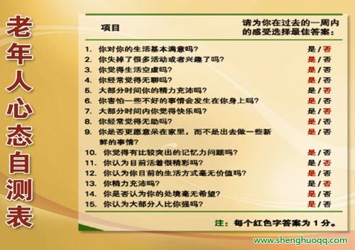 老人心态自测