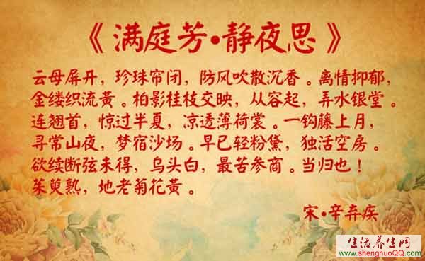 宋词中的养生经