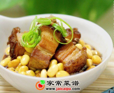 黄豆红烧肉