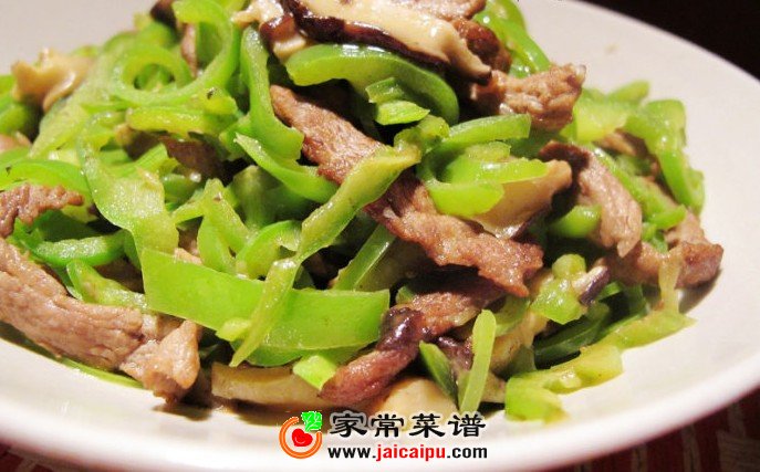 尖椒香菇炒肉丝