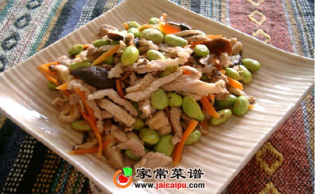 香菇毛豆炒肉丝
