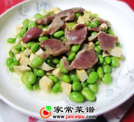 毛豆茭白炒鸡胗