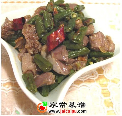 四季豆炒鸡胗