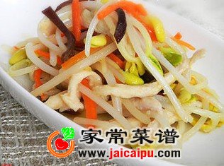 黄豆芽炒鸡丝