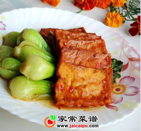 家常青菜烧豆腐