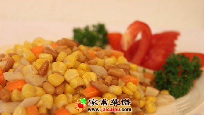 松仁鲍菇玉米粒