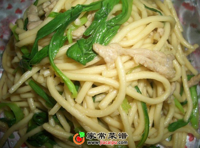 青菜肉丝炒面