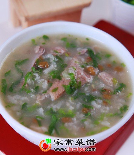 排骨绿豆青菜粥