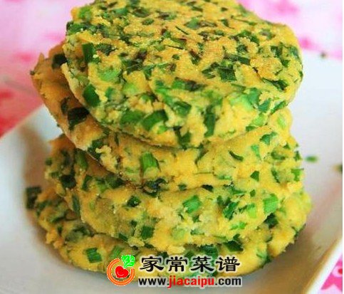 豆渣韭菜玉米饼