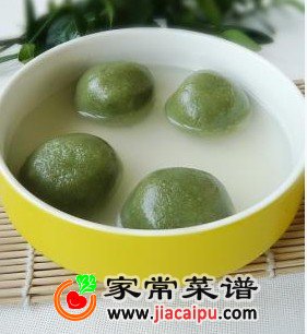 绿茶豆沙汤圆