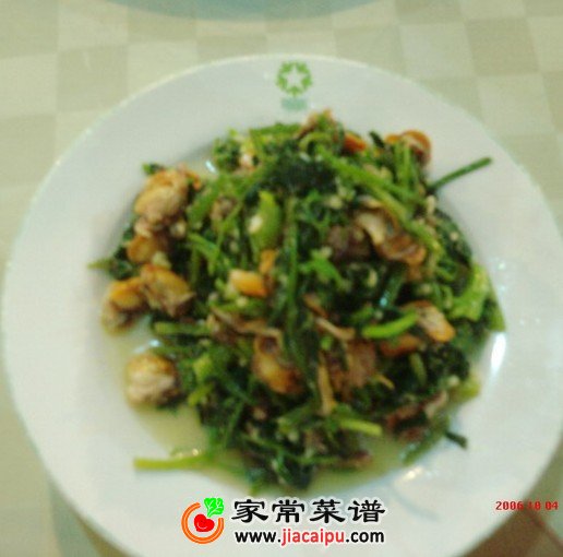 大蒜菠菜拌蛤仁