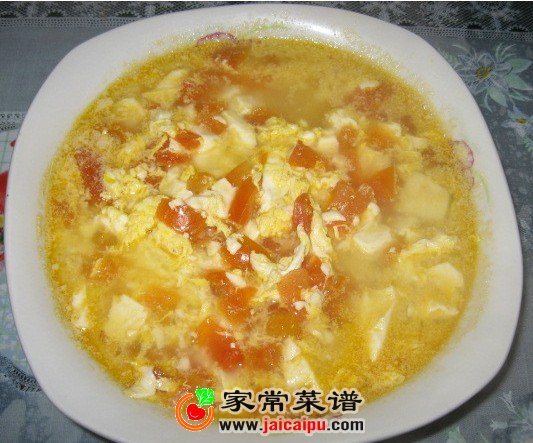 番茄豆腐鸡蛋汤