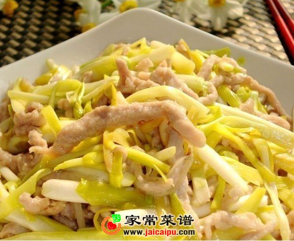 肉丝炒蒜黄