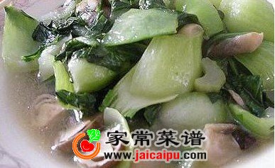 青菜炒草菇