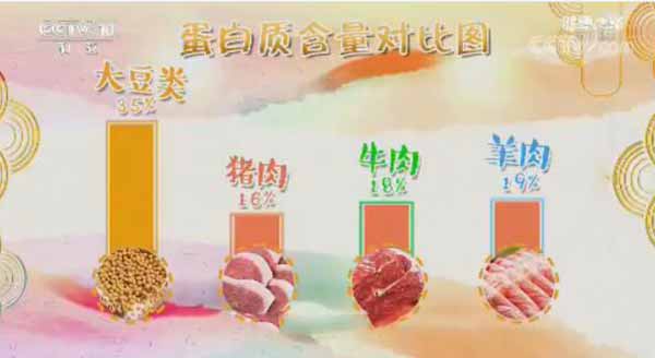 豆类与肉类蛋白质含量对比图